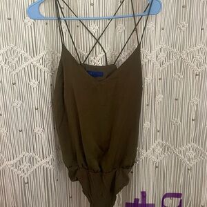 Olive Green Strappy Bodysuit